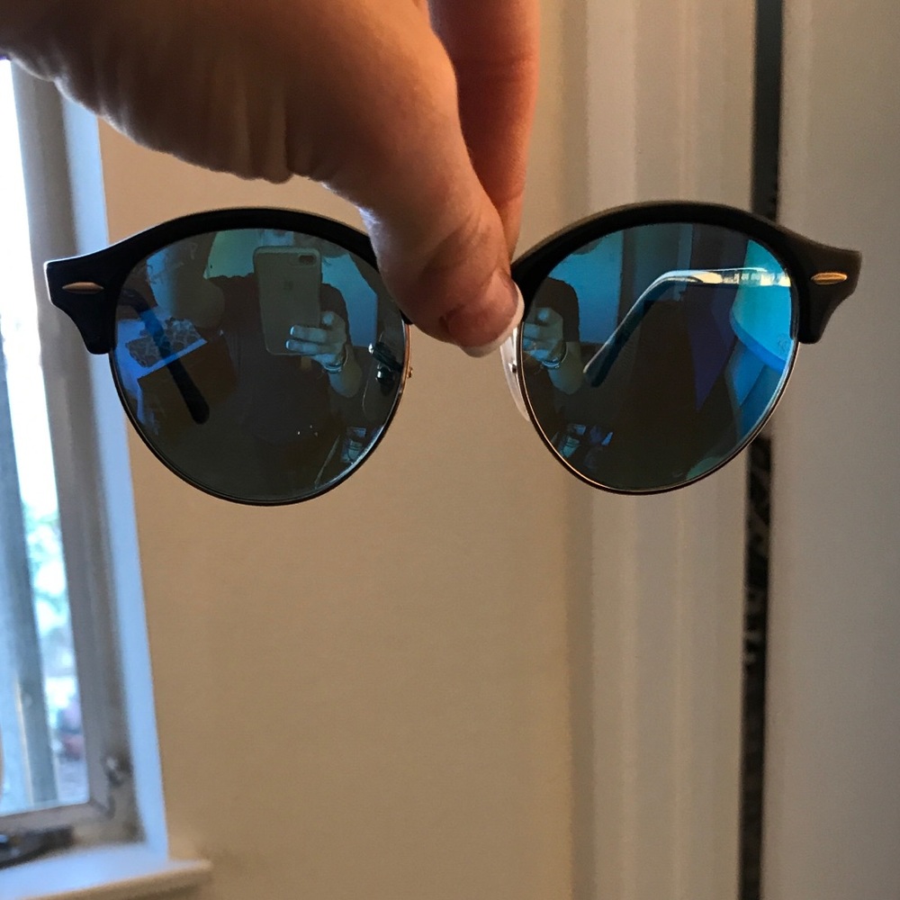 POLARIZED Rayban Clubmaster Sunglasses Blue